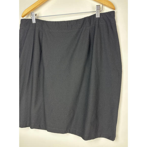 Eileen Fisher Stretch Crepe Straight Mini Skirt Black Size XL Office Minimalist - Picture 4 of 9